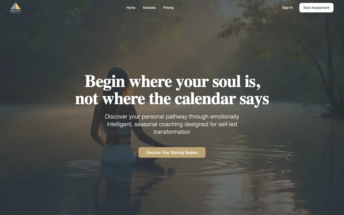 Screenshot of Peony Community, a Community Organisation website built for free.